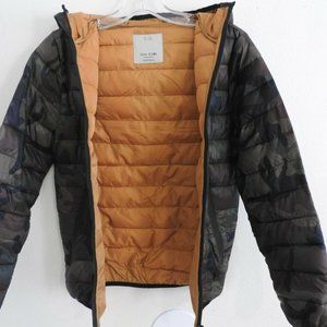 ZARA KIDS HOODED CAMOFLAUGE PUFFER COAT SZ 10 BOYS
